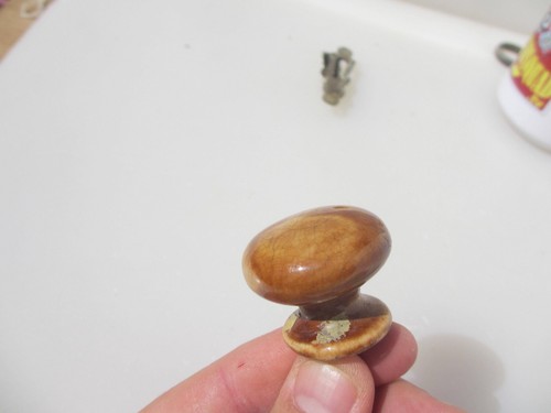 Vintage Ceramic Drawer Handle Knob Cupboard Pull Cabinet Old Antique Brown - Picture 5 of 9