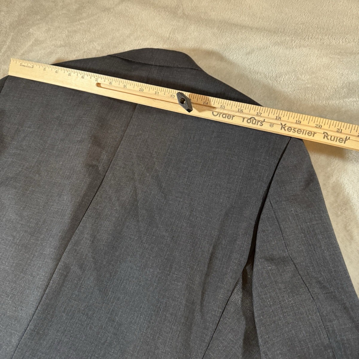 DKNY Mens Gray STRETCH Flat Front 2 Pc Suit 44L Jacket 36W