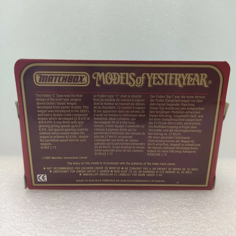 Matchbox Models of Yesteryear Y-27 1922 Foden Dampflastwagen Neu in OVP Sammler - Bild 4 von 4