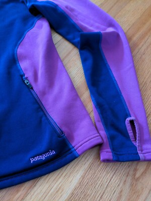 Patagonia Purple Zip Hooded Fleece Sweatshirt Medium Jacket C1 | eBay
