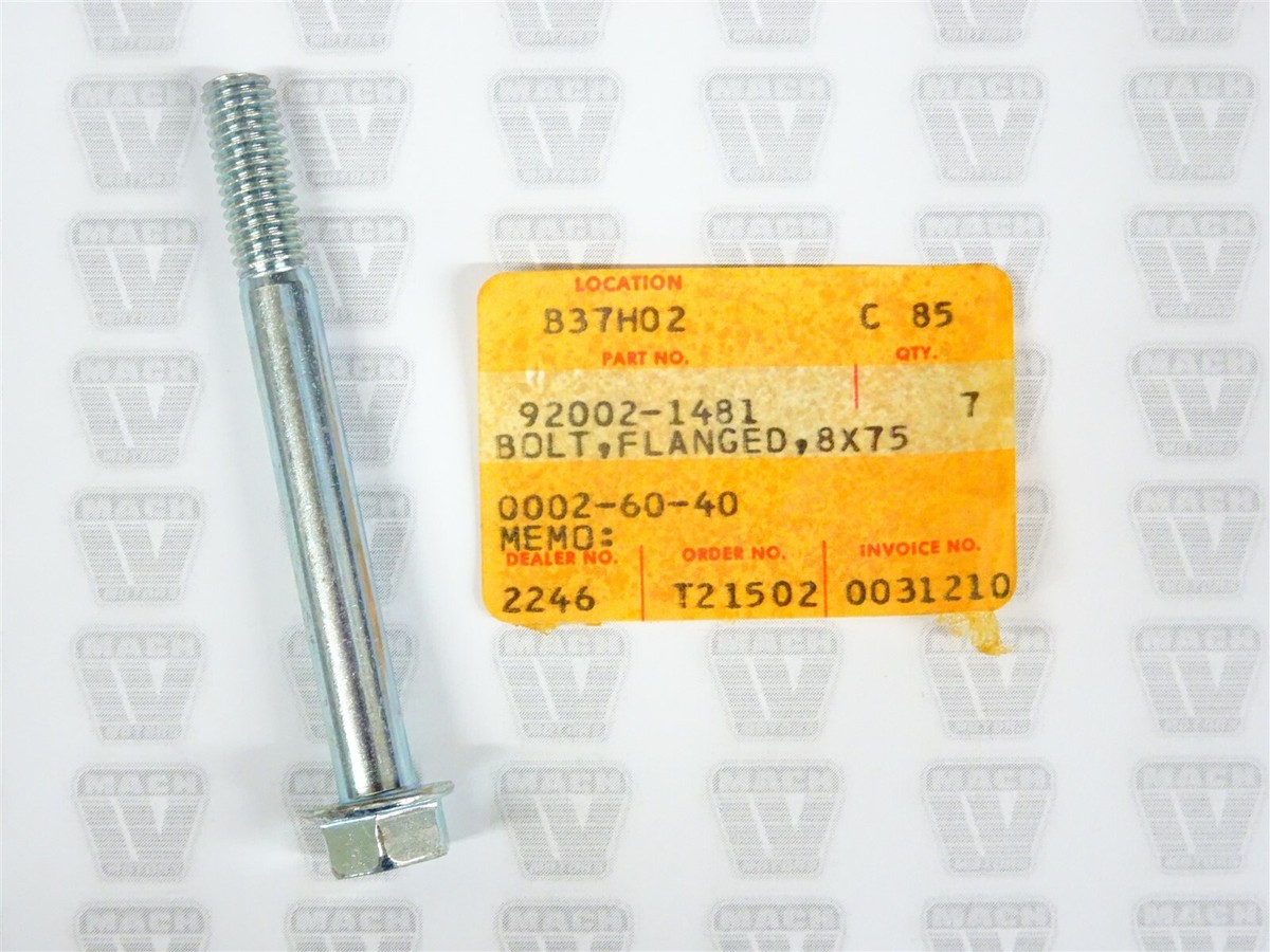 Kawasaki NOS NEW 92002-1481 Bolt 8x75 KL KX KDX KLT KXT | eBay