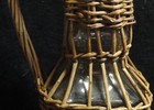 Vintage Wicker Wrapped Square Wine or Whiskey BOTTLE with Handle 12" tall - LOOK — photo 5