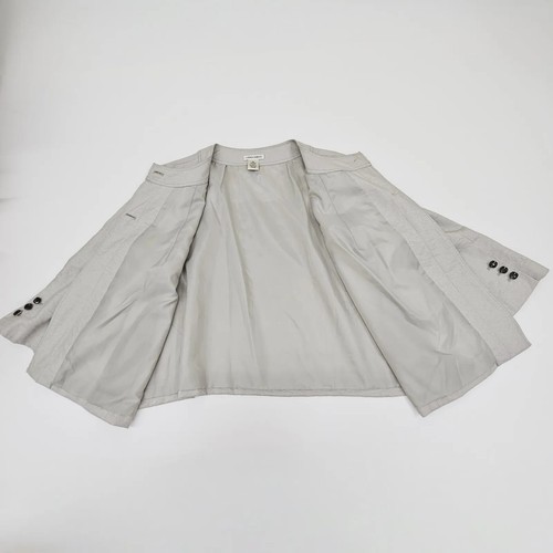 Laura Ashley Size XL Silver Blazer Lined Jacket Swing Smokey Gem Like Button EUC - Picture 8 of 19