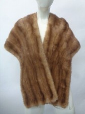 MINT CANADIAN PASTEL MINK FUR STOLE WRAP WOMEN WOMAN 13.5"X 62" NEW LINING
