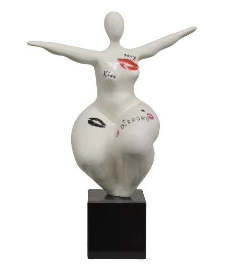 Scultura AMBIENTI GLAMOUR Donna Kiss Me con base in Marmo