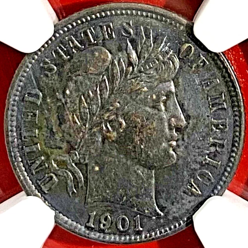 NGC-UNC! 1901 BARBER DIME