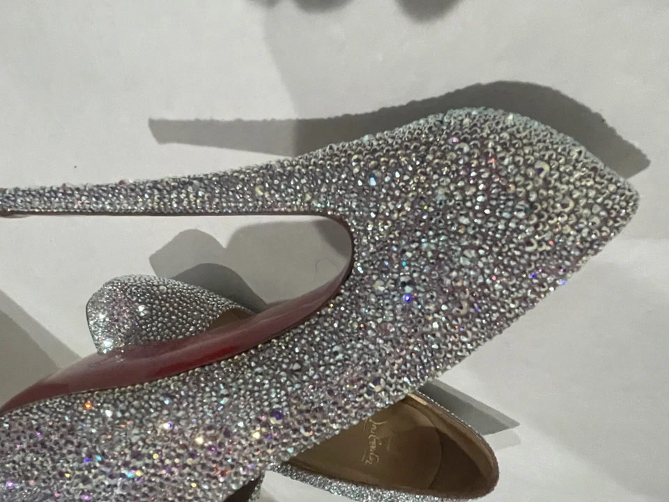 Christian Louboutin Cristal Gamuza Birmania Narciso Strass 160 Bombas 37.5 EE. UU. 7.5 Foto 4 de 4