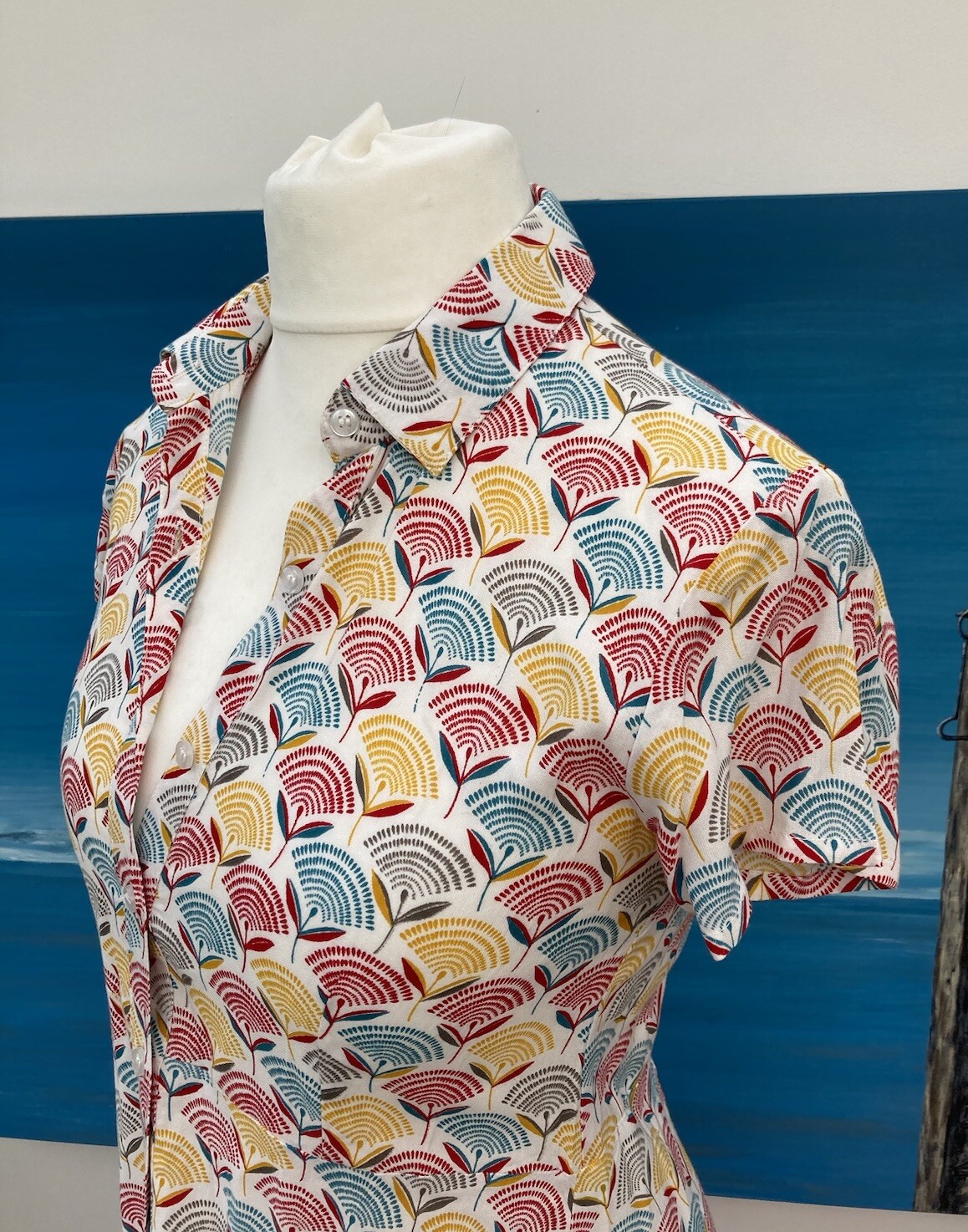 IUKO Mini Shirt Dress Multicoloured Abstract Floral Print Size Small / UK 8-10 image 3