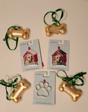 🐶Dog Christmas Tree🌲Ornaments Set/7 Bones Paw Photo Holiday