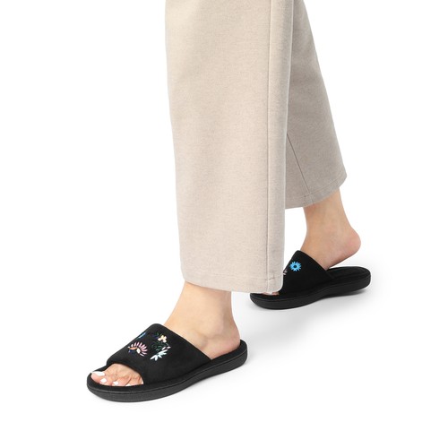 Damen Memory Foam Hausschuhe offene Zehenpartie leichte bequeme Slipper Hausschuhe - Bild 19 von 29