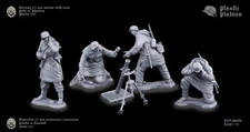 PLASTIC PLATOON German soldiers Mortar 1943 Kharkov Set 3 WW2 1:32 New