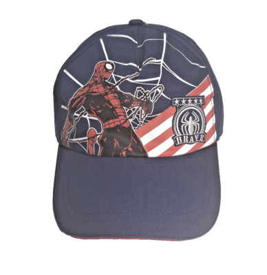 Marvel Spiderman Hat Brave Blue Baseball 5Panel Cotton Cap Loop/Hook Embroidered