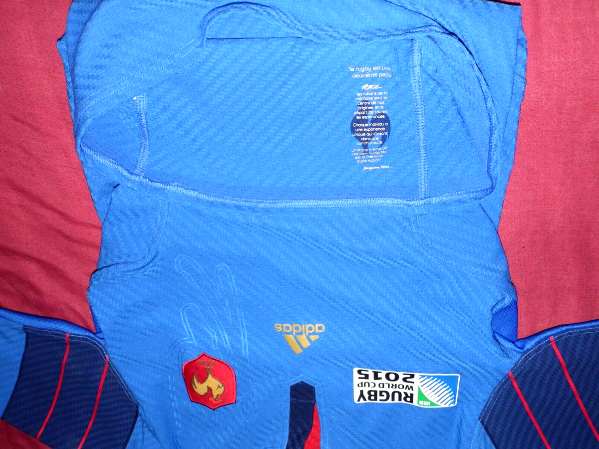 Polo Rugby Equipe France World Cup 2015 maillot vintage Coton Jersey - L