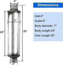 4 Exhaust Muffler 4 Inletoutlet Universal 30 Overall Resonator Muffler
