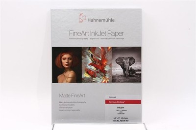 Used Hahnemuhle German Etching Inkjet Paper 8.5''x11''