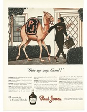 1942 Paul Jones Whiskey Dryness Camel Mascot Ad James Williamson Artist Salesman
