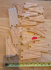 Wooden Train Track Switching Pieces BRIO-Style Compatible Mixed Brands 13 pcs 