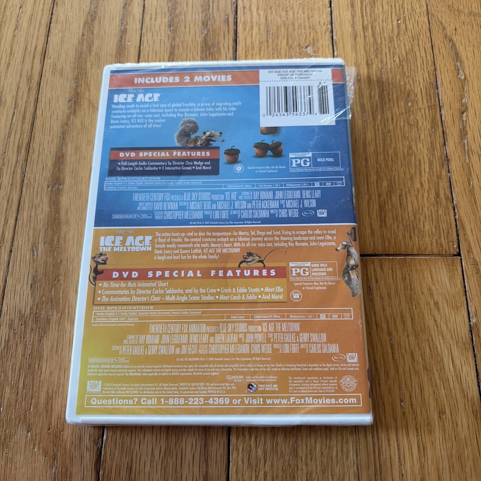 Ice Age & Ice Age: The Meltdown (DVD, 2018, 2-Disc Set) Factory Sealed - Image 2 of 2