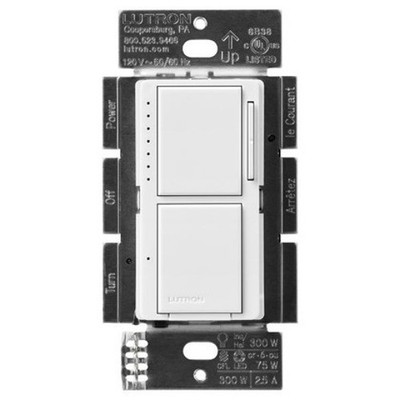 1PC Lutron MACL-L3S25-WH 75W/2.5A Dual LED+ Combination Dimmer Switch, Whit