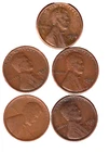 USA ONE CENTS 1909  P-  1921 S-  22 D - 23 S - 25S