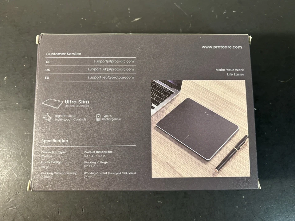 ProtoArc T1 Plus Wireless Touchpad For WIN. Deep Space Gray Touchpad. - Image 2 of 4