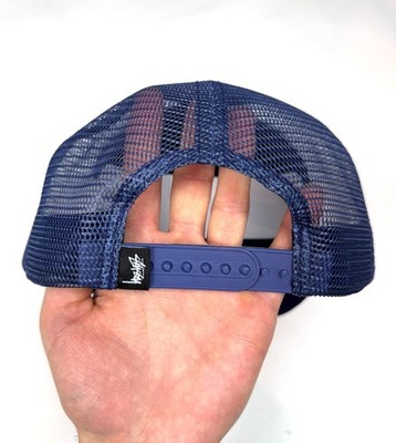 Stussy S Crown Trucker Snapback Cap Navy Blue Logo Baseball Hat | eBay