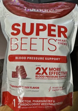 New HumanN - SUPER BEETS Heart Chews, Pomegranate, 60 Count,  Sealed-FAST-SHIP