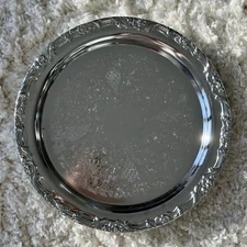 Vintage Shelton Ware Tray – Golden Wheat – Silverplate – 13” Round – USA