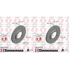 2x ZIMMERMANN SPORT BREMSSCHEIBEN 282mm GELOCHT VORNE passend für PORSCHE 911 92