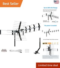 Innovative Multi-Directional Outdoor HDTV Antenna 200 Mile - Cut Cable Costs