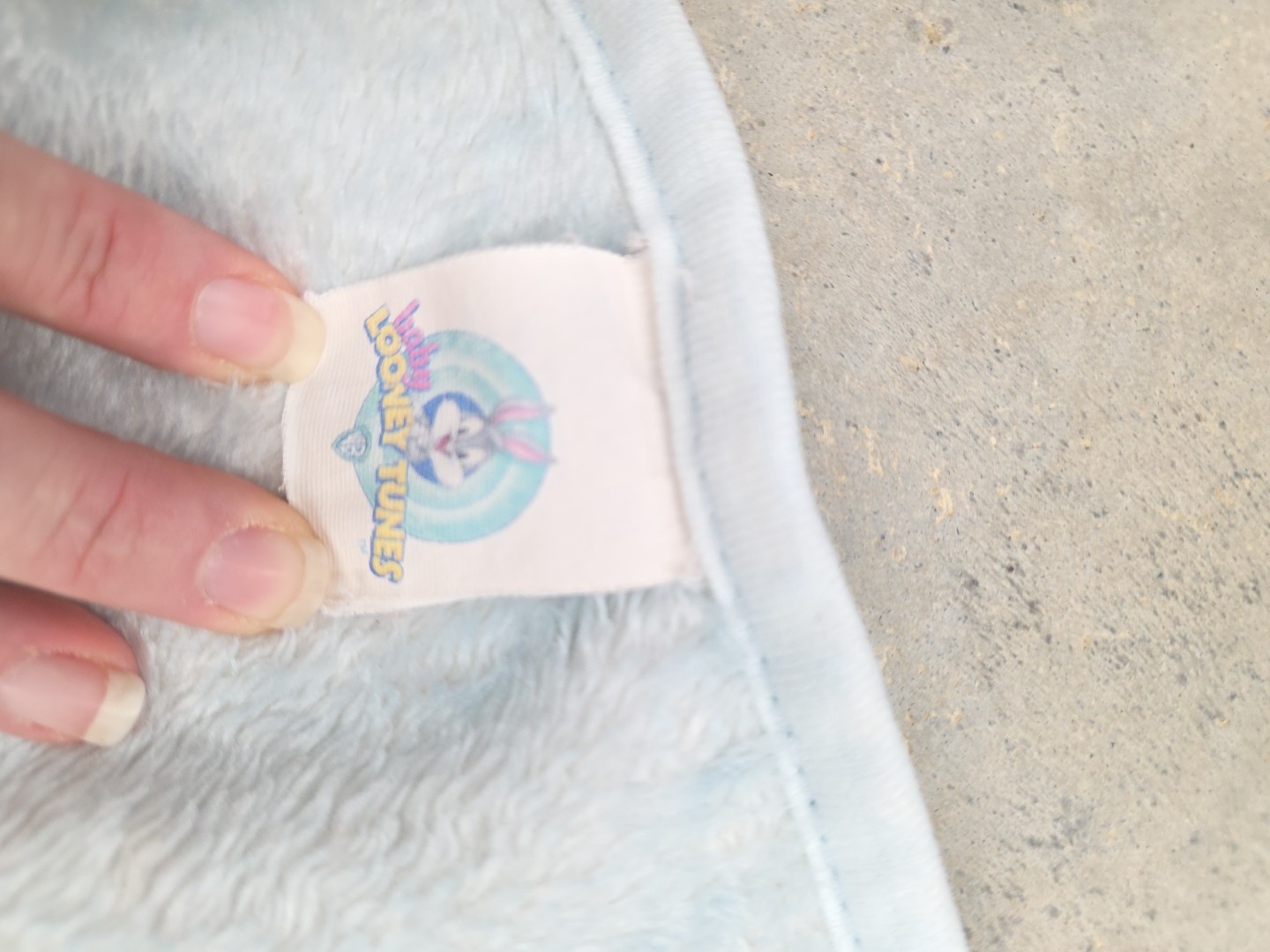 Vintage 2000 Baby Looney Tunes Sylvester Tweety Bird Baby Blanket Blue 42x32 Y2K