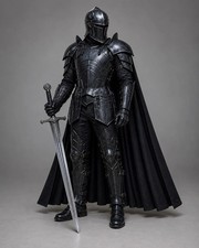 Black Knight Armor Set with Helmet Medieval Full Body Armor Costume LARP Cosplay