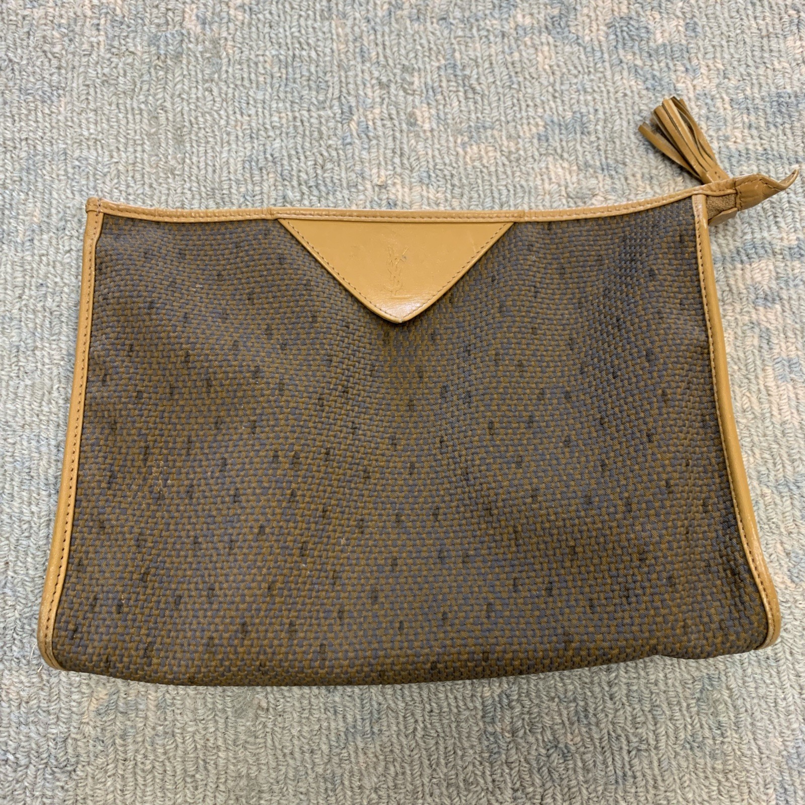 Borsa pochette Yves Saint Laurent marrone importazione Giappone rara ottime condizioni