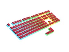 112 PCS Red Pudding PBT Keycaps Double Shot Translucent ANSI US ISO OEM
