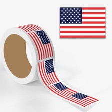 American Flag Stickers   2"x3" Rectangle Labels, 500 Stickers Roll   Easy Pee...