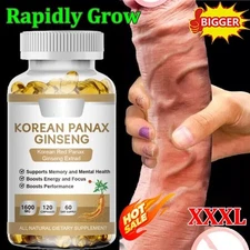 Korean Red Panax Ginseng 1600mg 120 Capsules - No Fillers Extra Strength NON-GMO