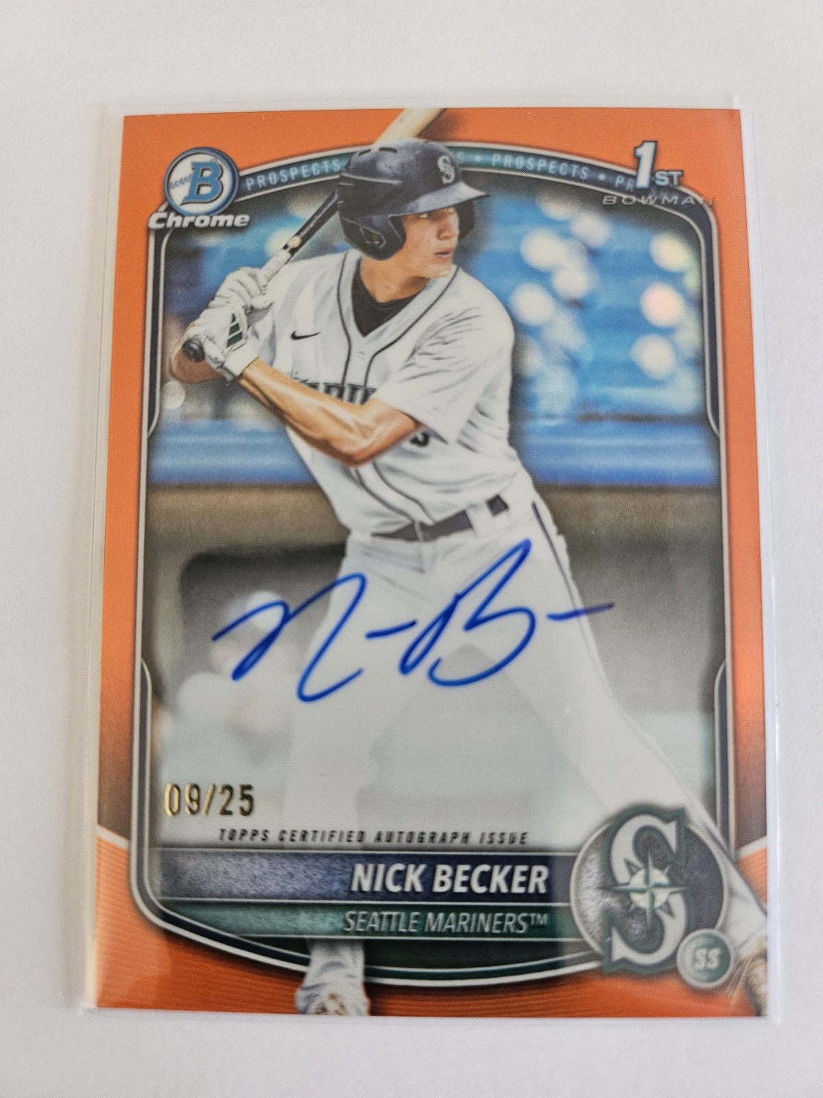2025 Bowman Draft- Nick Becker 1st Bowman Chrome Auto Orange # /25