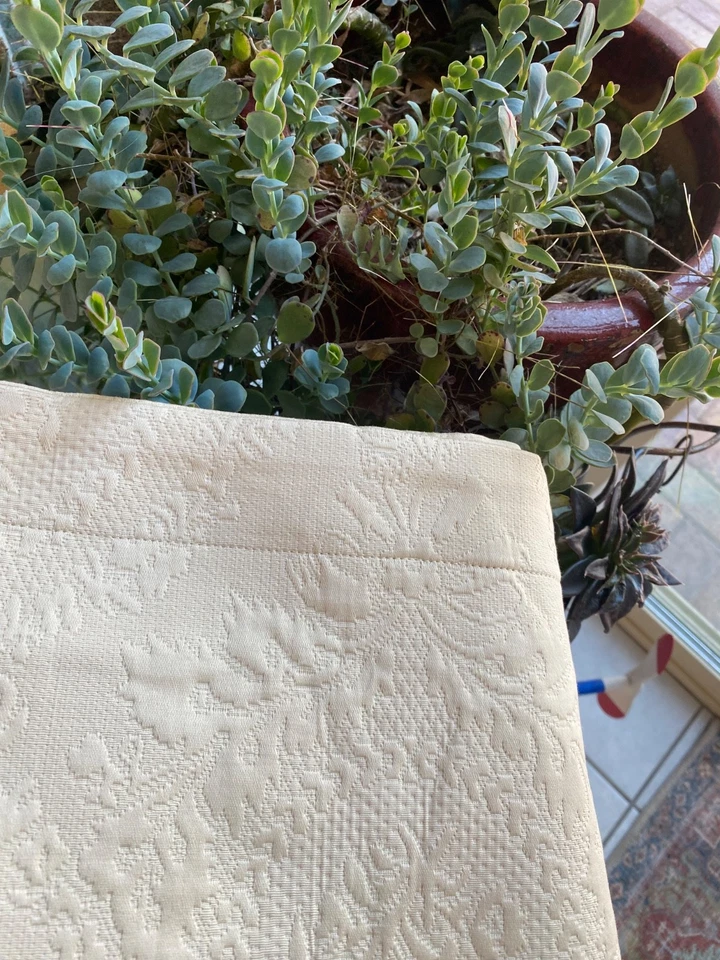 SFERRA Pillow Shams (2) Matelasse Damask scroll motif RARE 24.5"x 40" cream New - Image 2 of 4