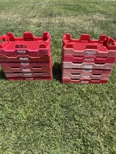 4 Coke Coca Cola Collectible Vintage Plastic Tray Crate Stackable 18” x 12” 