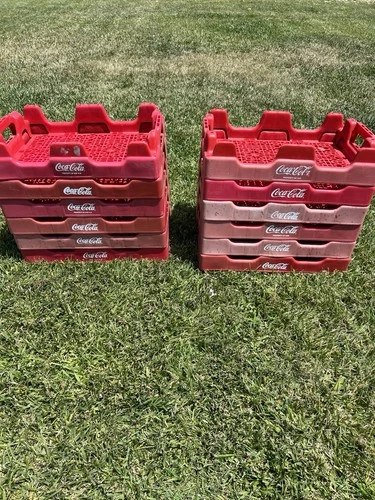 4 Coke Coca Cola Collectible Vintage Plastic Tray Crate Stackable 18” x 12”
