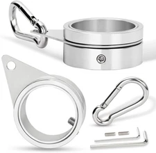 1.5" Flag Pole Rings, 2 Pcs Aluminum Alloy Spinning 1.5 Inch, Silver 