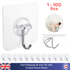 Self Adhesive Hooks Heavy Duty Sticky Stick on Wall Door Strong Seamless Hanger