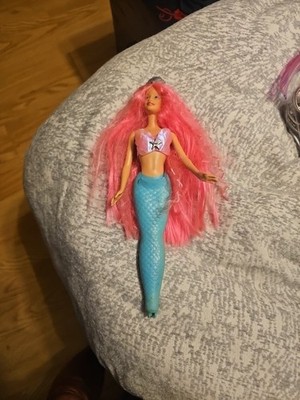 Barbie Mermaid Fantasy Doll Pink Hair 2002 Mattel Soft Tail missing tail