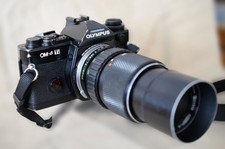 Olympus OM-4Ti Black 35mm Film Camera  Zuiko 75-150mm F4 Zoom Lens AS-IS JAPAN
