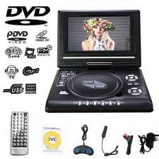 8inch Portable DVD Player Rechargeable HD LCD Swivel Screen AV 3D Game Function