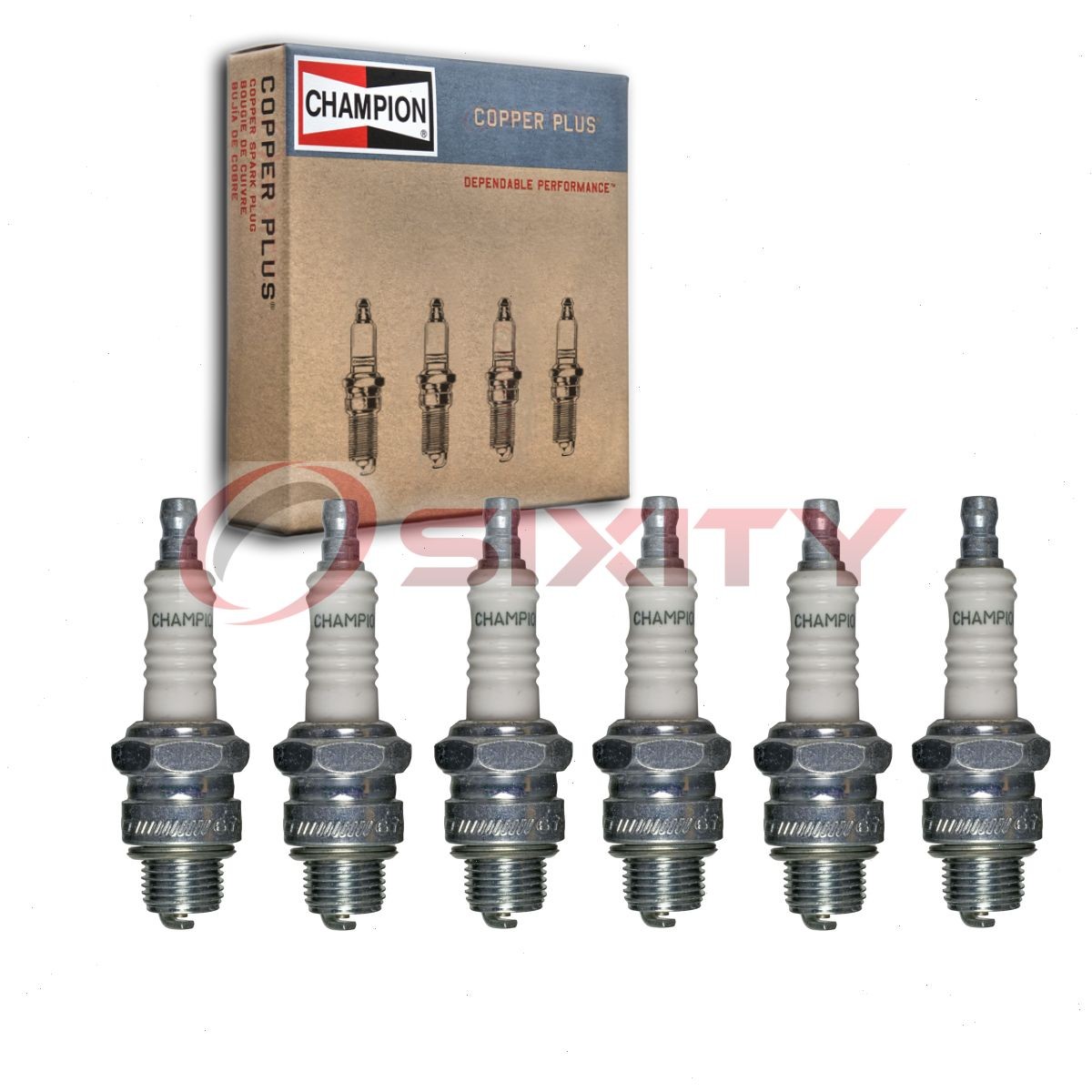 6 pc Champion Copper Plus Spark Plugs for 1934 Plymouth Deluxe PE Model 3.3L ui