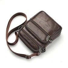 Men's Genuine Leather Crossbody Bag Shoulder Bags Business Medium sized Bag