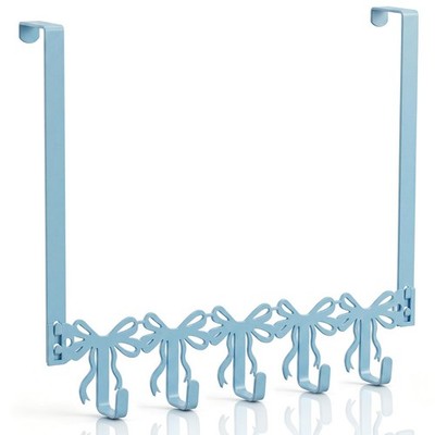 Blue Bow Over the Door Hooks Heavy Duty Organizer Rack for Towel Wall Mount B...