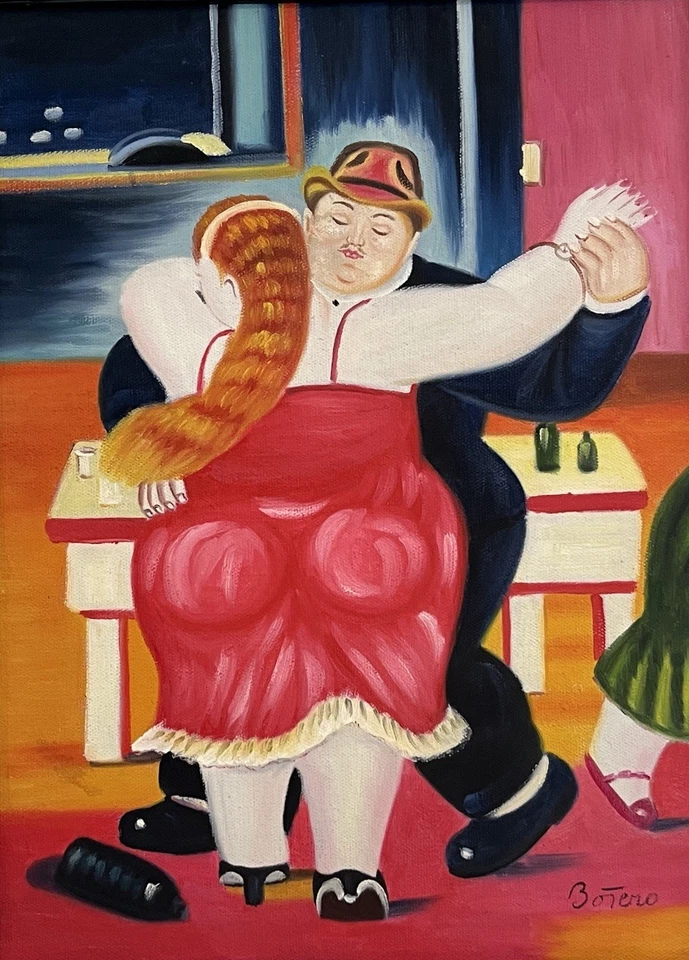 Fernando Botero Óleo sobre Canva Firmado Estilo de Arte Pintura (1932 – 2023) Enmarcado Foto 2 de 4