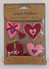 RARE Jolee's Parcel Felt Valentine's Day Hearts Scrapbooking Stickers